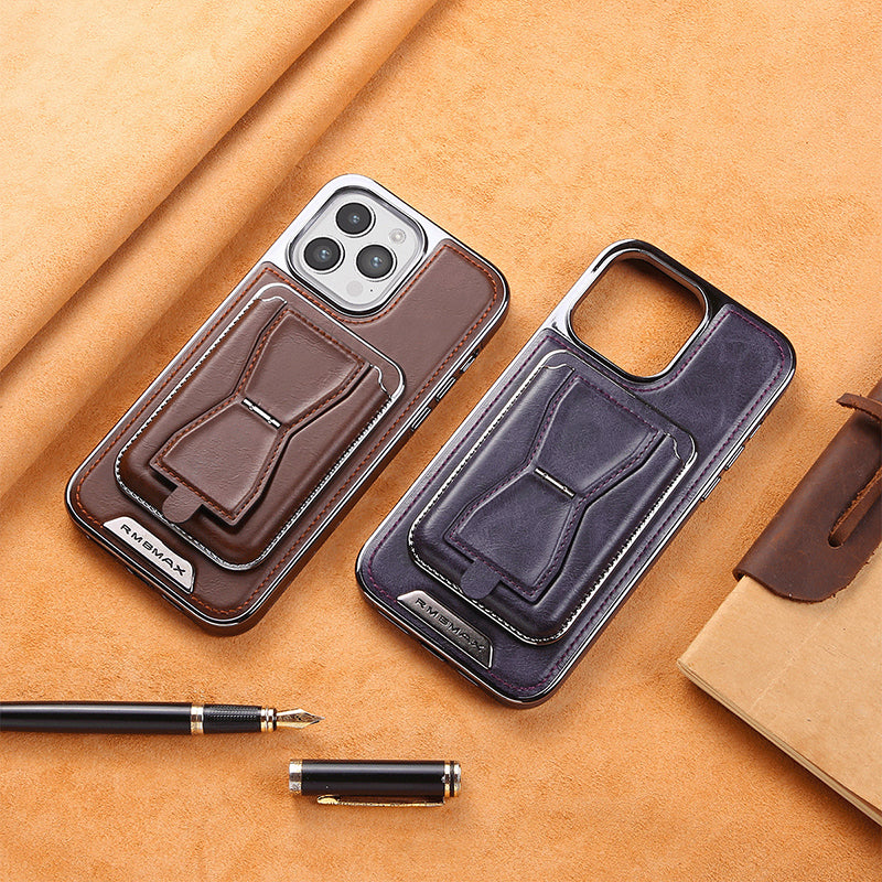 🔥Essential For Business📱Luxury leather iPhone case with removable magnetic tape