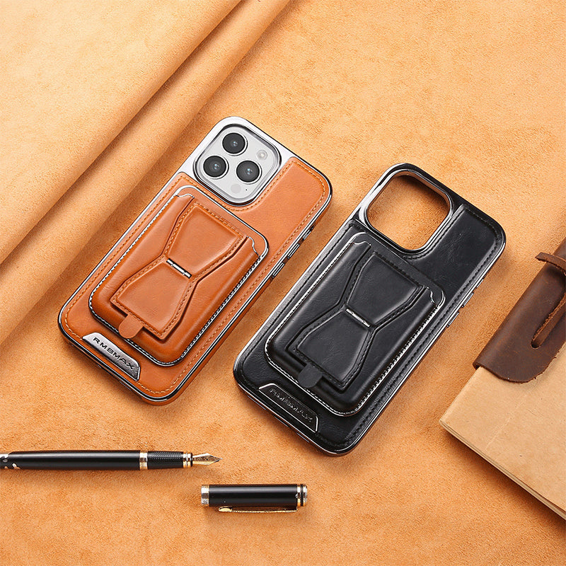🔥Essential For Business📱Luxury leather iPhone case with removable magnetic tape