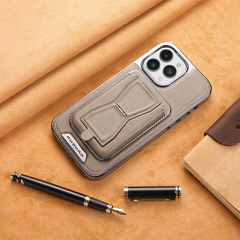 🔥Essential For Business📱Luxury leather iPhone case with removable magnetic tape