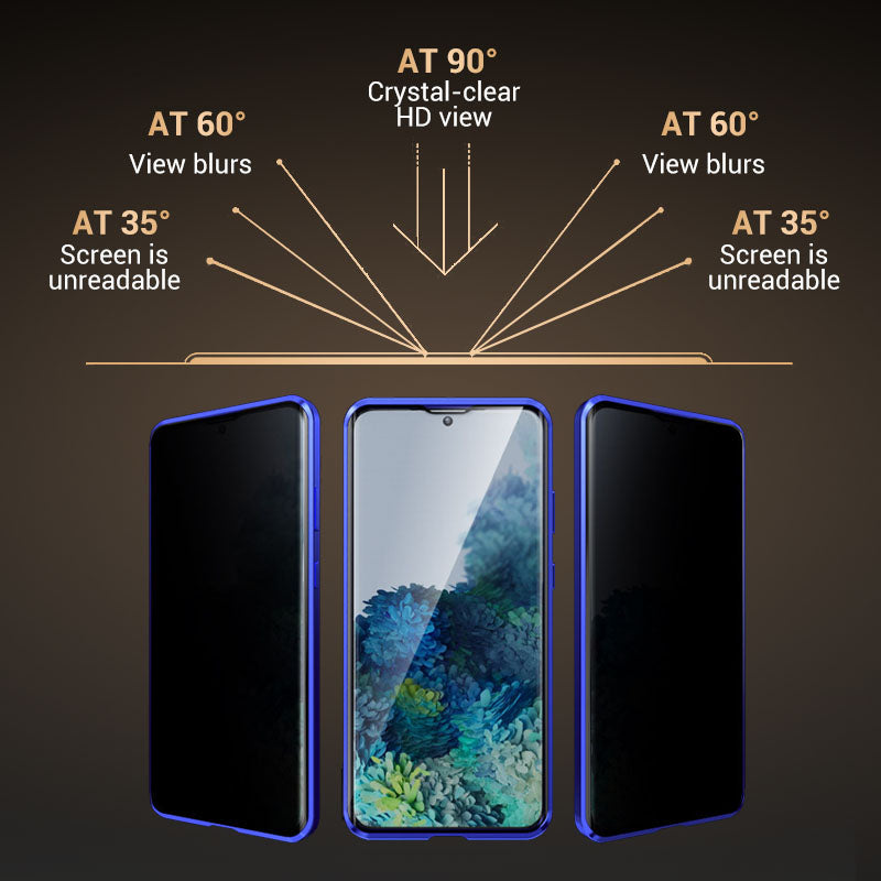 📱Support fingerprint unlocking👆🔓Anti-peeping Magnetic Tempered Glass Double-sided Phone Case（Series S21-25）