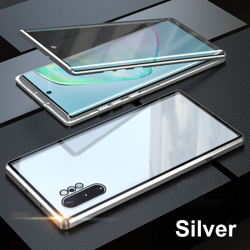 📱Support fingerprint unlocking👆🔓Anti-peeping Magnetic Tempered Glass Double-sided Phone Case（Series S21-25）