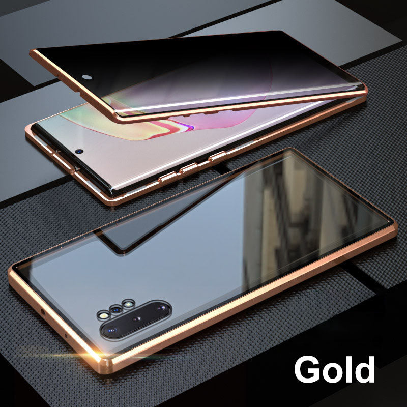 📱Support fingerprint unlocking👆🔓Anti-peeping Magnetic Tempered Glass Double-sided Phone Case（Series S21-25）