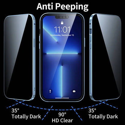 Anti-peeping Magnetic Tempered Glass Double-sided Phone Case（Series iPhone11-16）