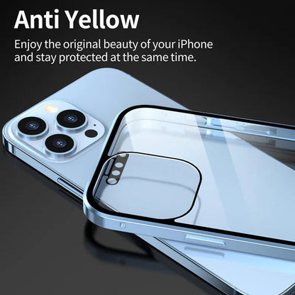 Anti-peeping Magnetic Tempered Glass Double-sided Phone Case（Series iPhone11-16）
